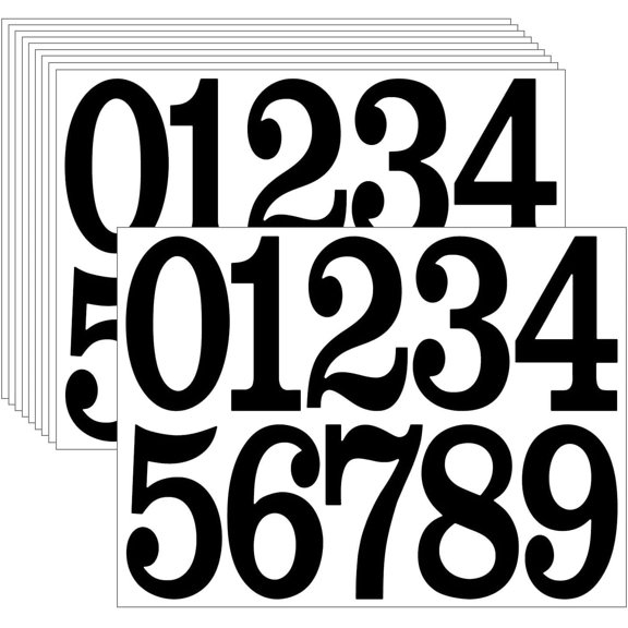 CCOCC 100 Pcs 3 Inch Number Stickers, 10 Sheets Vinyl Waterproof Mailbox Numbers, Self-Adhesive 0-9 Number Labels for Office, Classroom, Storage Boxes, Organizers (Black, 3 Inch)