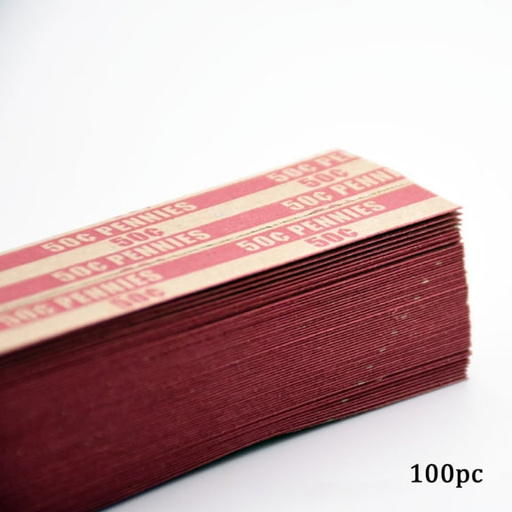 CCOCC 100 Pieces Coin Wrappers,Funnel-Shaped Coin Rolls Wrappers with Color-Coded Design,Quarter Rolls Wrappers for Sorting and Stacking