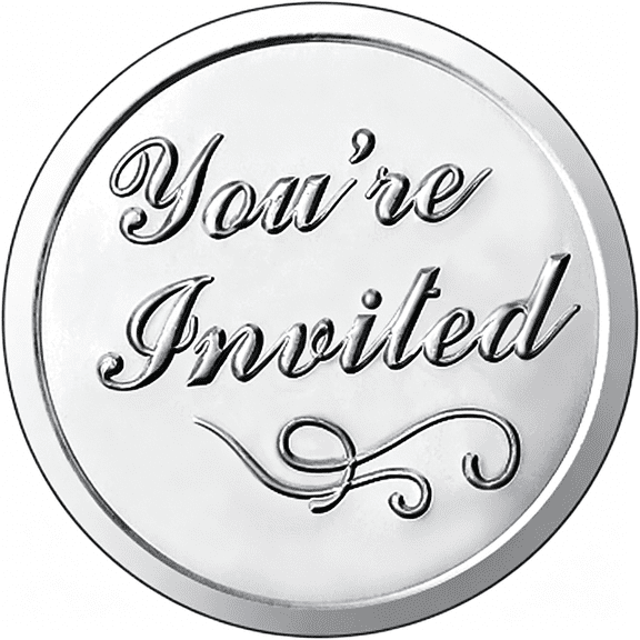 CCOCC 100 Pieces Silver Embossed Foil Seals Sticker Embossed Aluminum Foil Envelopes Sticker for Wedding Envelopes Present Decoration