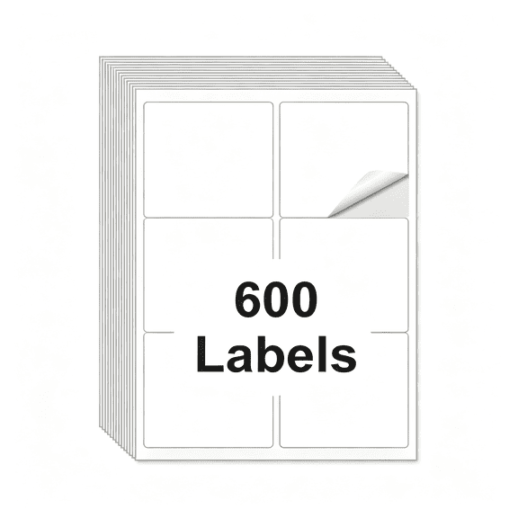 CCOCC [100 Sheets 600 Labels] Shipping Labels 3 1/3"X4" Printable White 6 Up Labels for Laser/Inkjet Printers,Mailing Fba Address Label Sticker Paper - Permanent Adhesive Label Blank