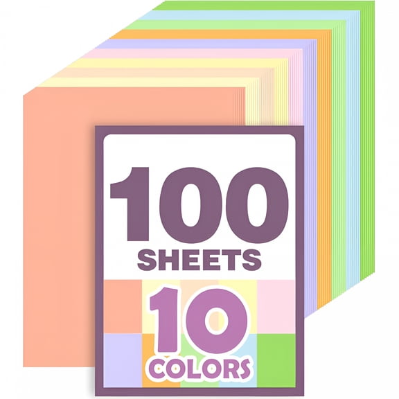 CCOCC 100 Sheets 8.5"X11" Colored Cardstock,10 Assorted Colors 150GSM/56LB Construction Paper Card Stock Printer Paper for Printing,Card Making,DIY Crafts,School Supplies,Party Decorations
