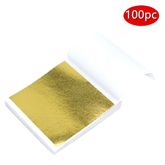 CCOCC 100 Sheets Imitation Gold Foil Paper Leaf Gold Leaf Sheets Gold Foil Paper,for DIY Crafts Decor,Painting,Resin,Nails,Gilding Craft,Bronzing,Furniture
