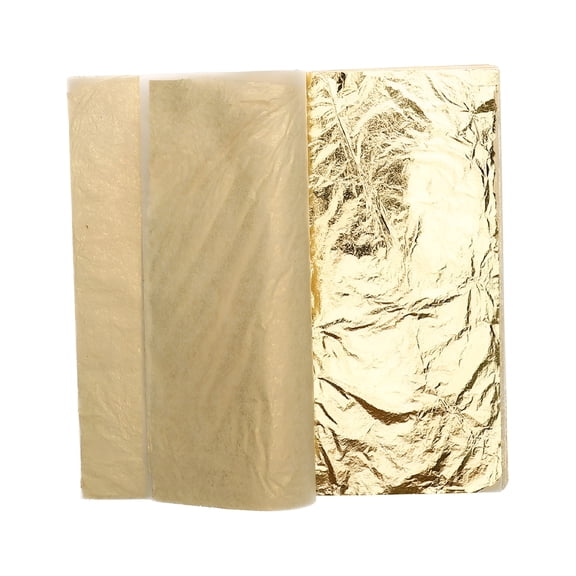 CCOCC 100 Sheets Imitation Gold Leaf 5.5 x 5.5 Inch, Copper Foil Sheets for Gilding Art Crafts DIY Projects, Gold Leaf Sheets for Picture Frames Scrapbooking Home Decor Wall Art, with Tissue Paper