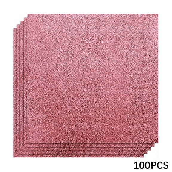 CCOCC 100 Sheets pink Glitter Cardstock Paper for Graduation Cap DIY Project, Scrapbook, Birthday Wedding Party Decoration (3.2x3.2 In, Non Adhesive)