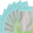 thumbnail image 1 of CCOCC 100-pack Resealable Mylar Bags with Front Window,Smell Proof Bags for Small Business,Blue Green Gradient Color,4.7x7.1inch, 1 of 4