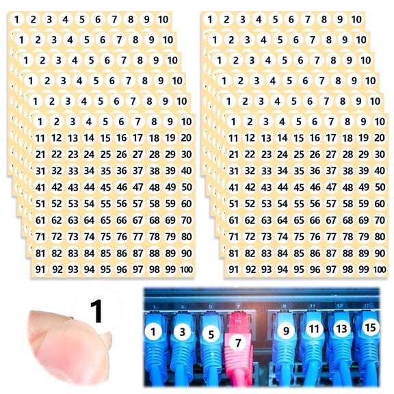 CCOCC 1000 Pcs Small Number Stickers 1-100, Self Adhesive Round Labels for Organization, Inventory, Pricing, School Projects, Black on White Sticky Dots for Binders, Files, Storage Bins