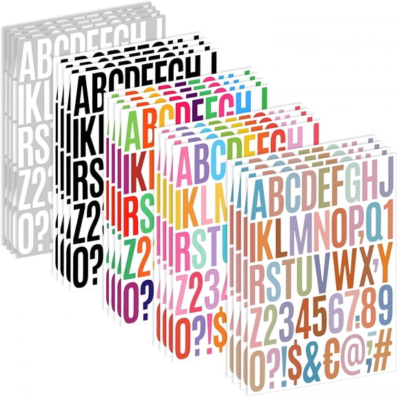 CCOCC 1000 Piece 20 Sheet Letter Sticker,2 Inch Large Alphabet Stickers,Self Adhesive Vinyl Letter Stickers,Waterproof Alphabet & Number Sticker for Mailbox,Window,House Number Sign