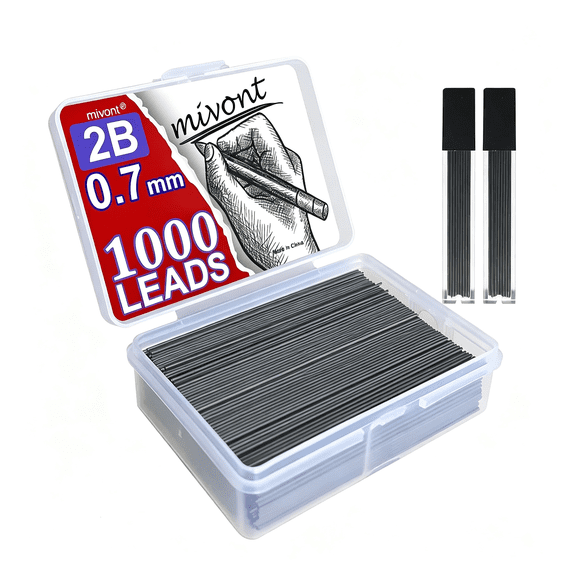 CCOCC 1000 Pieces 0.7Mm Lead Refills Graphite Mechanical Pencil Lead - Strong 2B, Break-Resistant for Smooth Writing & Drawing, Compatible with Most 0.7Mm Mechanical Pencils(Length 6Cm)