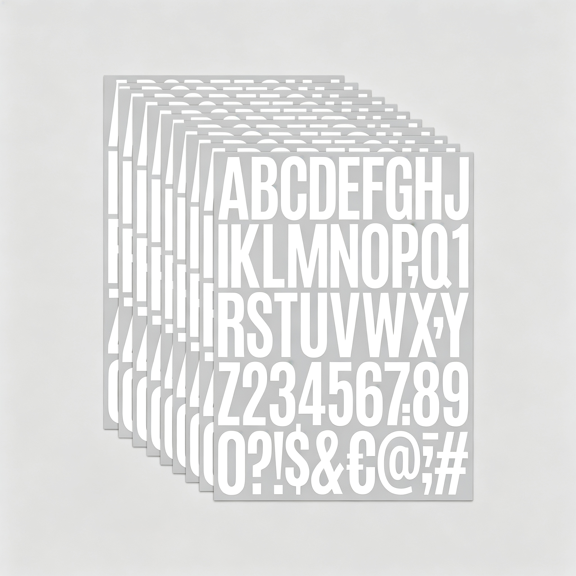 CCOCC 1000Pcs 2" Waterproof Vinyl Letter Stickers,Alphabet Stickers,White Mailbox Numbers,Number Stickers,Custom Vinyl Decals,Self-Adhesive: Mailboxes,Windows,Doors,Boat,Truck,Bulletin Board