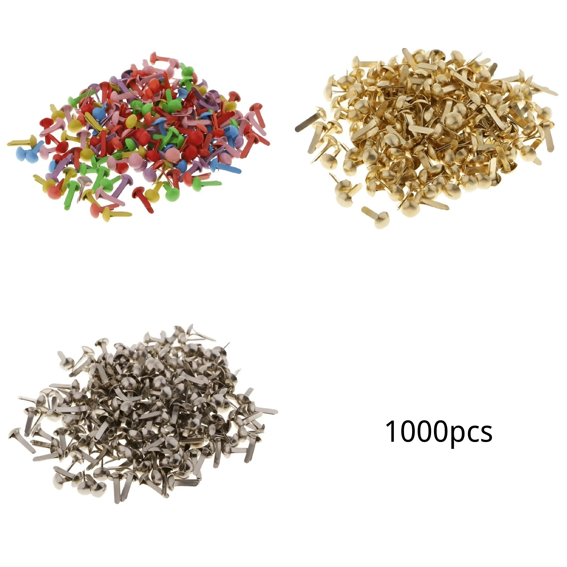 CCOCC 1000Pcs Mini Small Round Metal Paper Fasteners Brads for Craft ...
