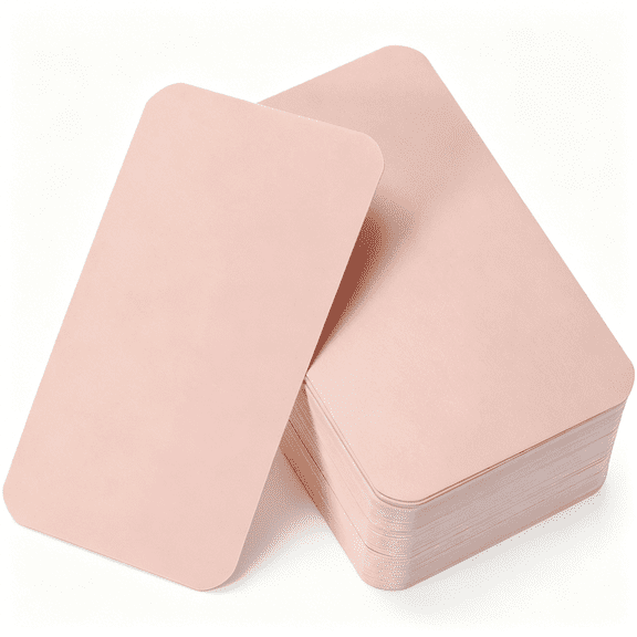CCOCC 100PCS Small Blank Paper Message Note Business Cards Double-Sided Mini Greeting Place Name Vocabulary Word Flash Cards DIY Gift Tags Label (Light Pink)