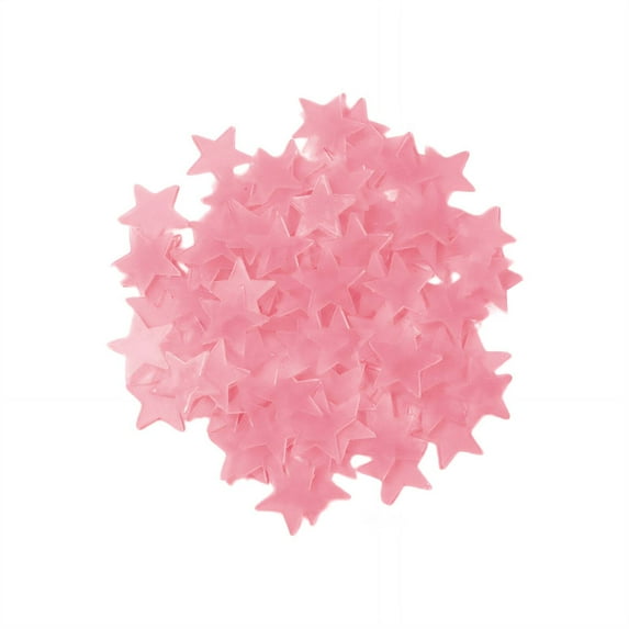 CCOCC 100Pcs Glow In The Dark Stars for Ceiling,Children'S Bedroom Wall Stickers Decor,Ideal for Decoration Ceiling Decor,Pink