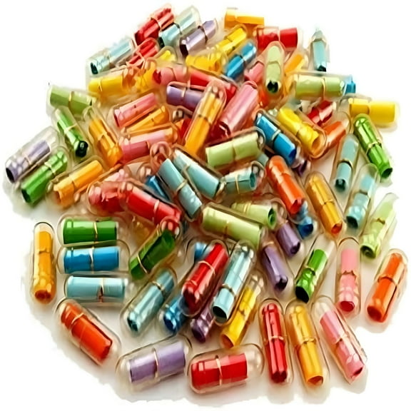 CCOCC 100Pcs Message in A Bottle Capsules with Love Letter Paper - Cute Pill Shaped Message Capsule for DIY Love Notes - Romantic Gift for Valentine's Day, Wedding, Anniversary, Party Decoration