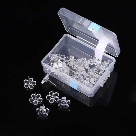 CCOCC 100Pcs Multi Function Transparent Clear Push Pins for Home Map Supplies and Wall Decorations