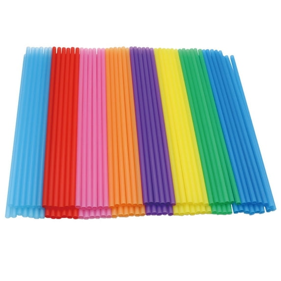 CCOCC 100Pcs Straws,Food-Safe Disposable Straws,Colorful Flexible Plastic Straws,Creative Straws Drinking Plastic for Hot and Cold Drinks