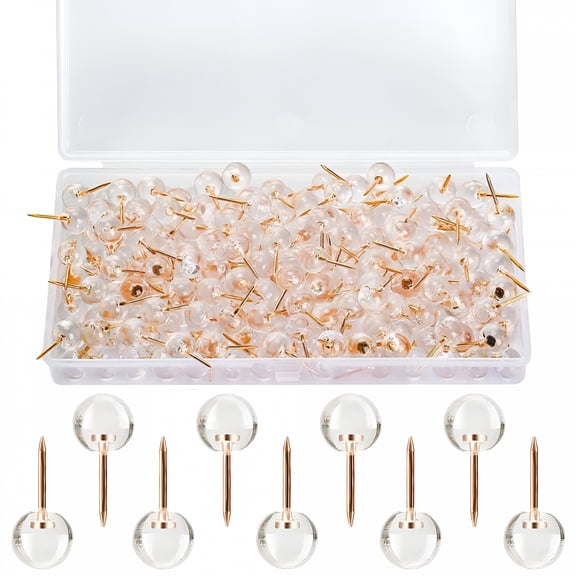 CCOCC 100Pcs Transparent Push Pins for Schools Homes Offices Cork Boards Map Markers