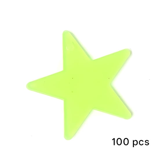 CCOCC 100Pcs Yellow Glow in The Dark Luminous Stars Fluorescent Reusable Plastic Wall Stickers And Murals Or Ceiling Stars Fluorescent Luminous Decal Stickers for Home Dcor Accents