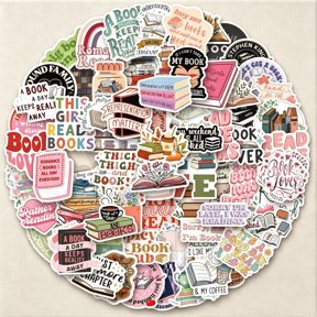CCOCC 102Pcs Bookish Stickers Pack,Book Stickers for Kindle,Laptop Computer Phone Water Bottle Waterproof Stickers Book Lover Gift Book Lover Stickers