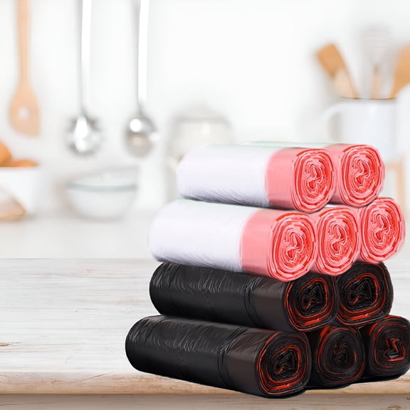 CCOCC 10L Trash Bags,5 Rolls/100 Count Drawstring Garbage Bag for Kitchen,Bathroom,Bedroom,Office,Portable Strong Rubbish Bags,Unscented