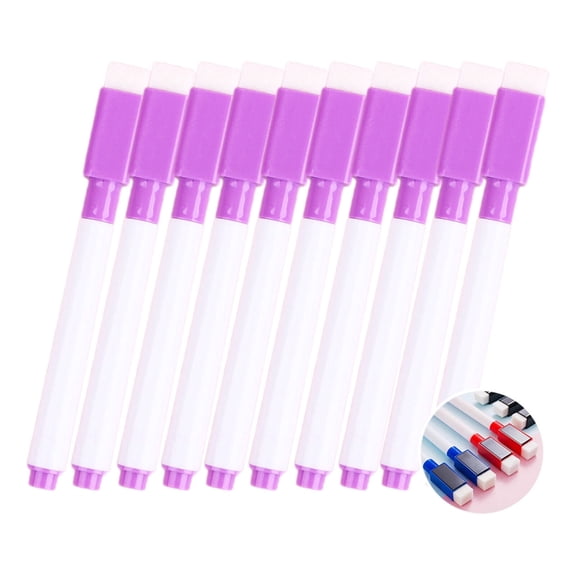 CCOCC 10Pcs Dry Erase Markers Fine Tip,Washable Ink Dry Erase Marker,Simple to Clean Hassle-Free Office Essentials,Purple