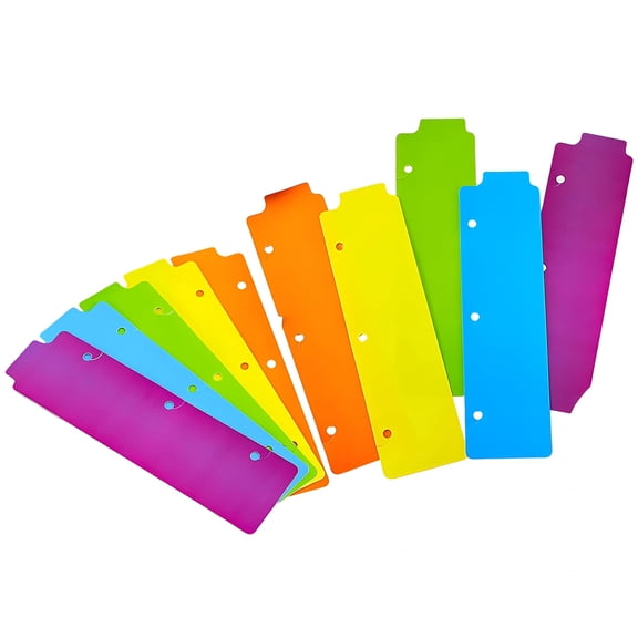 CCOCC 10Pcs Mini Colored Binder Dividers Loose Leaf Notepad Tabs Dividers 3-Rings Notebook Binder Dividers Tab Dividers for 3 Ring Binder