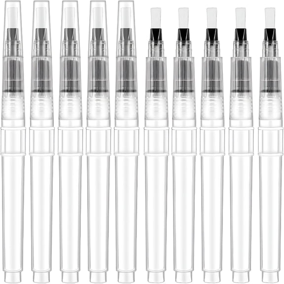 CCOCC 10Pcs Pencil Style Envelope Moistener with Nylon Brush Head Mailing for Letter Sealer Envelope & Stamp Moisteners for Mailing Letters Office Classroom, White