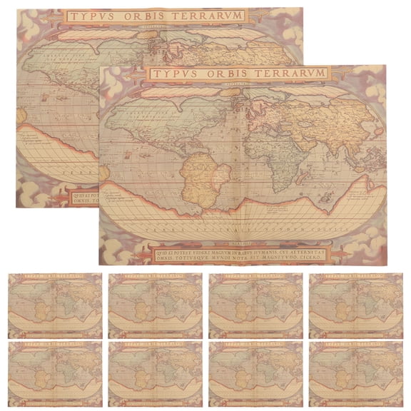 CCOCC 10pcs Map Prints Wrapping Paper Festival Gift Packing Paper Bouquet Wrapping Paper