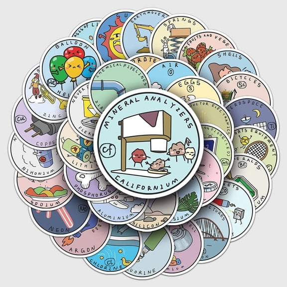 CCOCC 118Pcs Periodic Table Element Stickers,Waterproof Vinyl Decals,Science Chemistry Stickers for Laptops,Journals,Water Bottles(Periodic Table of Elements)