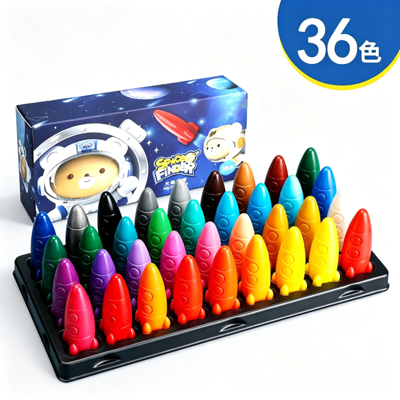 CCOCC 12 Colors Crayons for Toddlers, Non-Toxic Washable Rocket Crayons, Easy-To-Hold Coloring Gifts & Mess-Free Art Supplies for Little Hands Toddler Crayons Ages 1-3