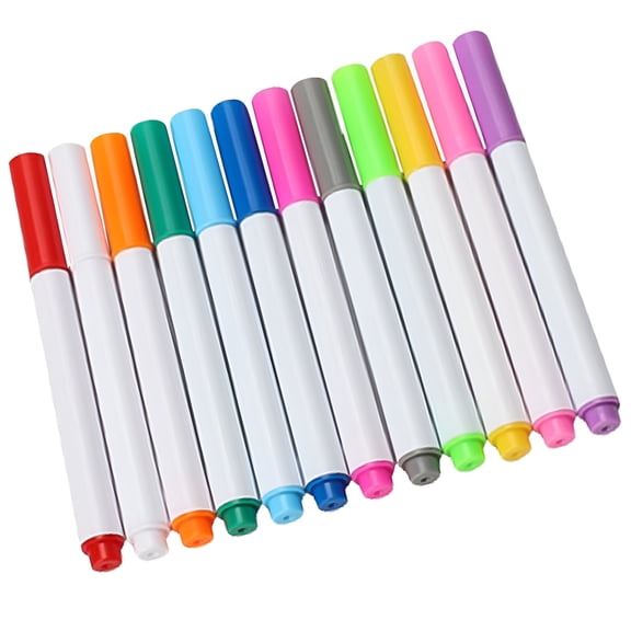 CCOCC 12 Colors Disappearing Fabric Marker Pen Water Soluble Pen Water Erasable Pen Temporary Marking Pen for Sewing Quilting Disappearing Ink Pen for Fabric