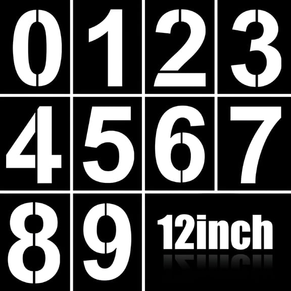 CCOCC 12-Inch Large Number Stencils Kit - Reusable Plastic Address Number Painting Templates for Mailbox Signs,Road,Parking Lot,Door,Trucks