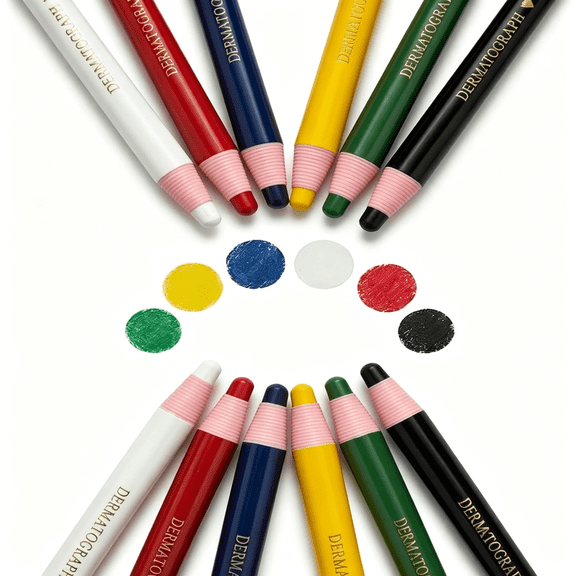CCOCC 12-Pack China Markers Grease Pencils - Professional Peel-Off Wax Pencils for Marking on Glass, Metal, Wood, and Plastic (Assorted 6 Colors 12p)