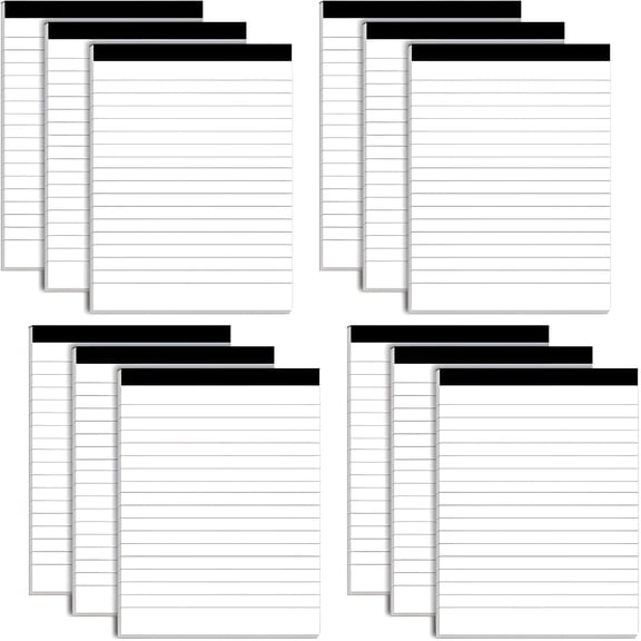 CCOCC 12 Pack Note Pads Refills 4 X 6 Inch Memo Pads Writing Pads, White Small Notepads Scratch Pads Mini Notepad with 30 Sheets Lined Paper in Each PadLined Stationery Paper
