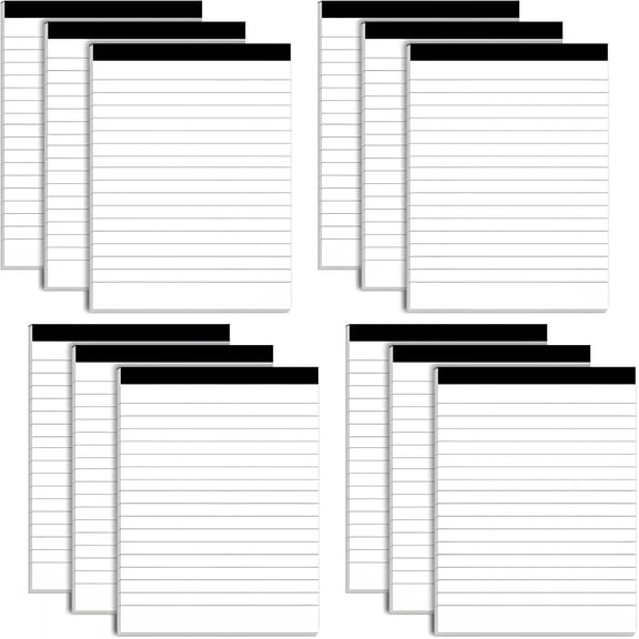 CCOCC 12 Pack Note Pads Refills 4 X 6 Inch Memo Pads Writing Pads, White Small Notepads Scratch Pads Mini Notepad with 30 Sheets Lined Paper in Each Pad