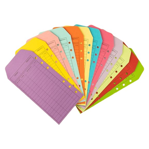 CCOCC 12 Pcs Cash Budget Envelopes with Pre-Punched Holes, Multi-Color Expense Tracking Binder Pockets, Sturdy Budgeting System for Finance & Organization
