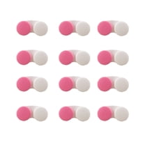 CCOCC 12 Pcs Contact Lens Case,Eco-Friendly Plastic Eyeglass Case for Monthly Lens Changes,Double-Sided Compartment Contact Case,Pink