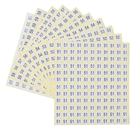 CCOCC 12 Pcs Cute Stickers,Adhesive Number Labels Travel Stickers,Quick Size Marking No Residue Laptop Stickers,Style10