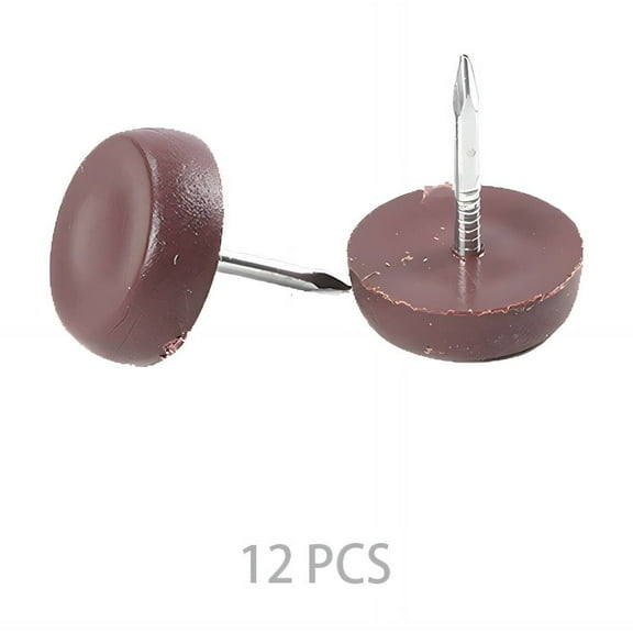 CCOCC 12 Pcs Furniture Plastic Feet,Corrosion Resistant Nylon Slider Glides,High Load Capacity Sofa Stool Chair Sound Proofing Feet Spikes,18mm,Brown