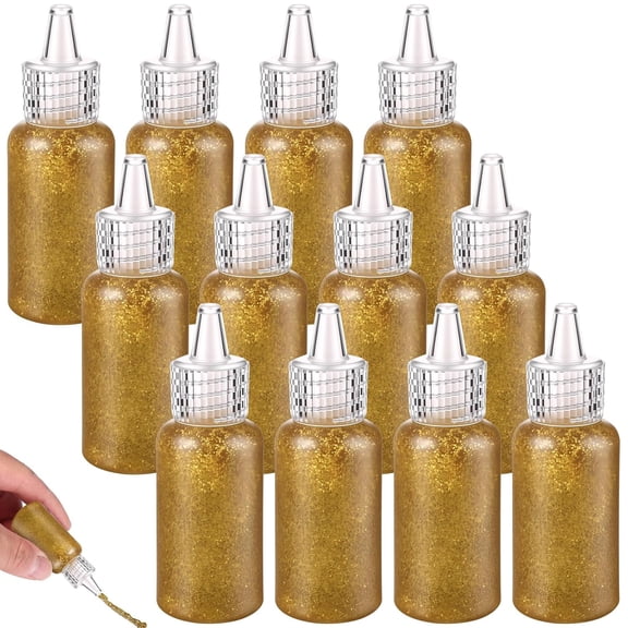 CCOCC 12 Pcs Gold Glitter Glue Sticks,20G Mini Glue Pens Washable Glittery Art Craft Glue,3In Glitter Adhesive for Kids Arts&Crafts Diy Projects Card Making Scrapbooking Party Favors