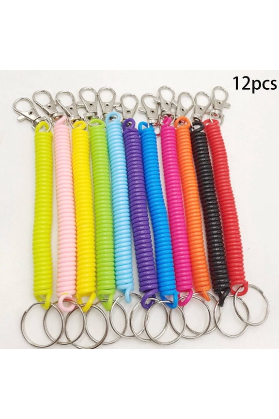 12 Pcs Key Chain,High Elastic Keychain Wristlet,Multi-Purpose Key Holder Clip for Accessories