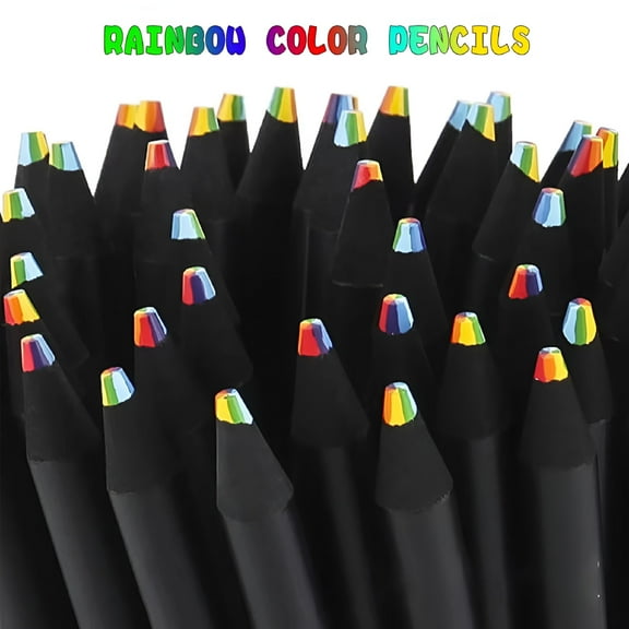 CCOCC 12 Pcs Rainbow Gradient Colored Pencils, 7-Color Core