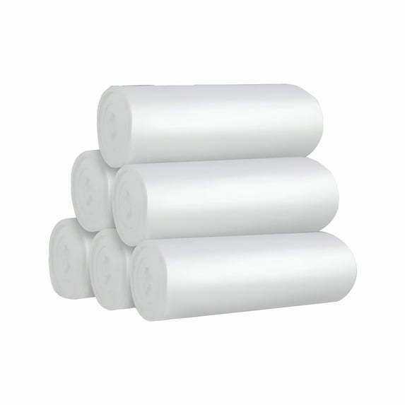 CCOCC 120 Count 8 Gallon Trash Bags Clear Garbage Bags,Leakage-Free,Unscented 30 Liter Thick for Bathroom,Office,Kitchen Waste Basket Trash Can (6 Rolls,20 Count per Roll)