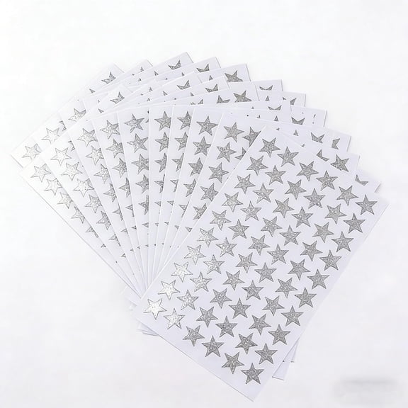 CCOCC 1200 Pcs Holographic Star Stickers,0.6" Sparkly Foil Reward Stickers for Kids,Behavior Chart Student Planner Stickers,Teacher Classroom Supplies for Diy Craft Decoration (Silver)