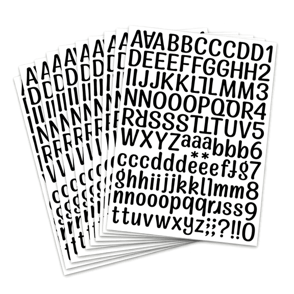CCOCC 1260Pcs 10 Sheets Vinyl Letters Stickers(Black)Numbers Decals for Mailbox,Signs,Window,Door,Cars,Trucks,Home,Business,Address Number(1 Inch,10 Black Set)