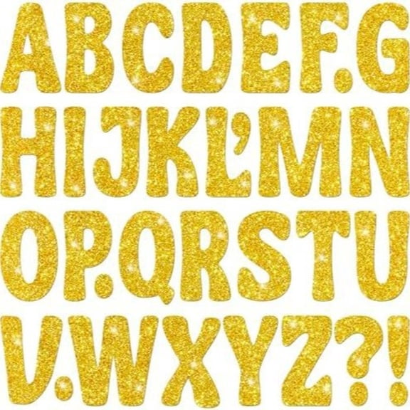 CCOCC 128 Pcs Glitter Gold Letter Stickers,4 Inch Large Alphabet Stickers,Self-Adhesive Capital Letters for Bulletin Board,Poster Board,Classroom Decor,Birthday Party,Wedding