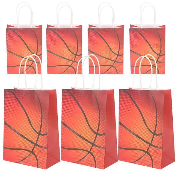 CCOCC 12Pcs Basketball Gift Bags Paper Treat Goodie Bags for Kids Birthday Party Sports Theme Decorations Supplies