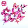 thumbnail image 1 of CCOCC 12Pcs Butterfly Wall Decor,3D Double-Layer Butterflies Butterfly Decorations,Vibrant Gradient Cute Wall Decor,PurpleRed, 1 of 7