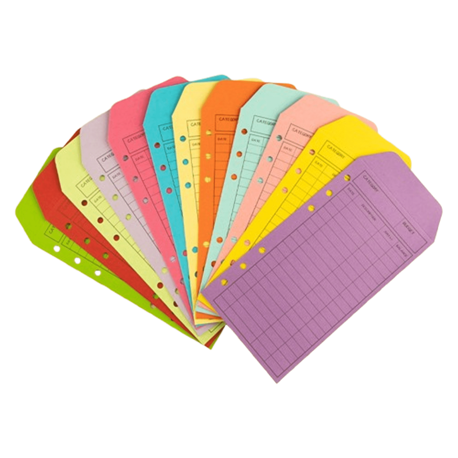 CCOCC 12Pcs Cash Budget Envelope Pre-Punched Design Cash Expense ...