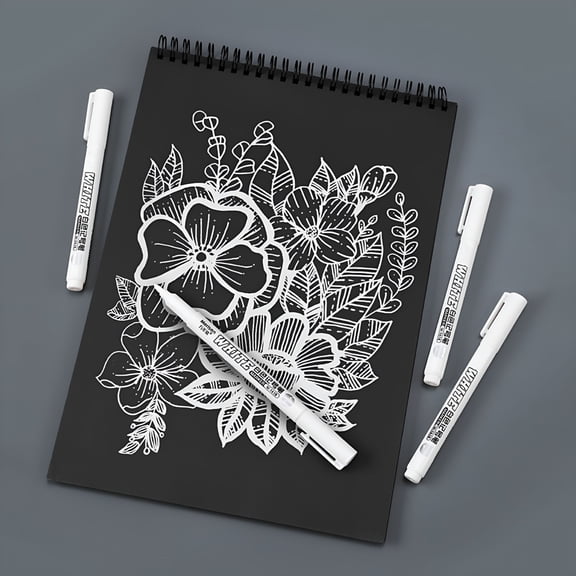 CCOCC 12Pcs Paint Pens 1mm Extra Fine Tip White Acrylic Permanent Marker Pens DIY Art Projects Accessories White