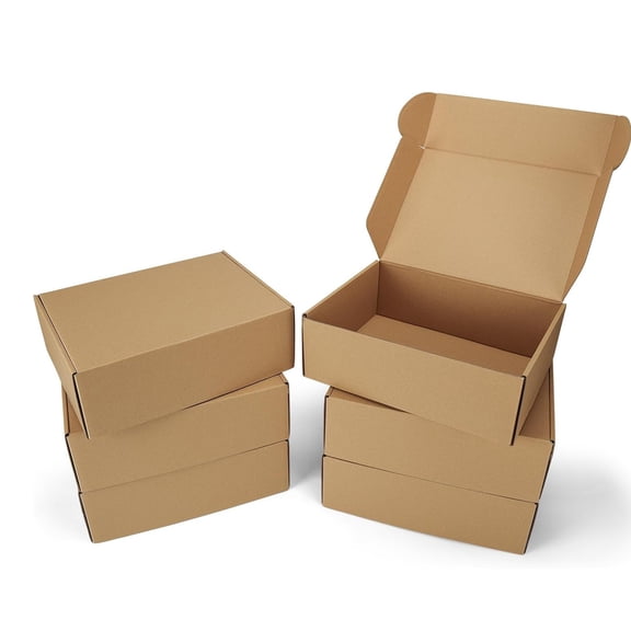 CCOCC 12X9X4 Shipping Boxes Set of 6,Medium Cardboard Boxes for Packaging,Brown Mailing